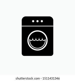 Washing Machine Icon - Laundry Vector, Sign and Symbol for Design, Presentation, Website or Apps Elements.