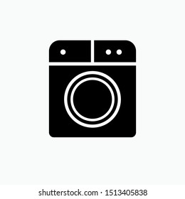 Washing Machine Icon - Laundry Vector, Sign and Symbol for Design, Presentation, Website or Apps Elements.