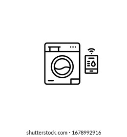 Washing machine icon. Laundry vector icon. Home Electric appliances symbol. Cleaning sign. Trendy Flat style for graphic design, Web site, UI. EPS10. - Vector illustration