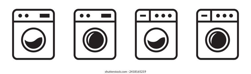 Washing machine icon. Laundry machine icon, vector illustration