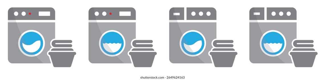 Washing machine icon. Laundry machine icon, vector illustration