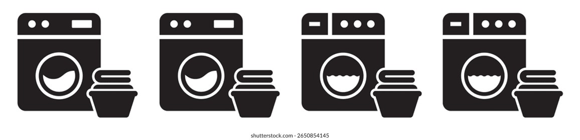 Washing machine icon. Laundry machine icon, vector illustration