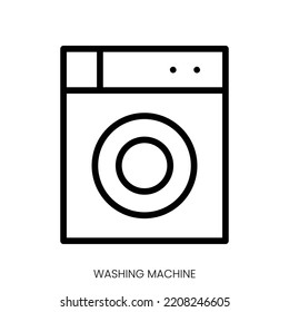 washing machine icon. Line Art Style Design Isolated On White Background