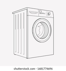 Washing machine icon line element. Vector illustration of washing machine icon line isolated on clean background for your web mobile app logo design.