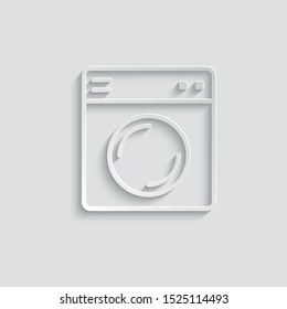  washing machine icon. line style icon paper icon