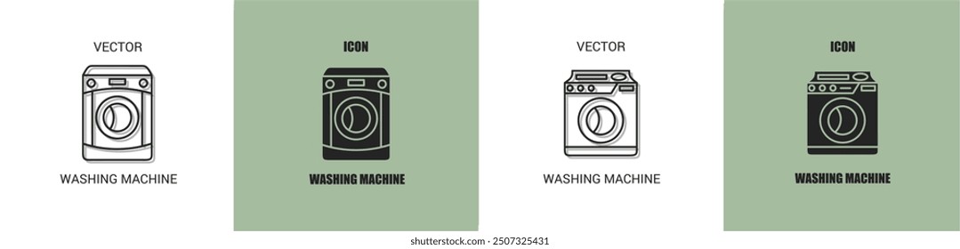 Washing machine icon line. Washing machine vector illustration.