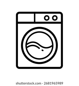Línea del icono de la lavadora - icono del Vector