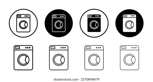 Washing machine icon linear logo isolated