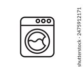 Washing machine icon with linear style