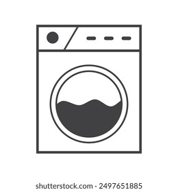 Washing machine icon with linear style