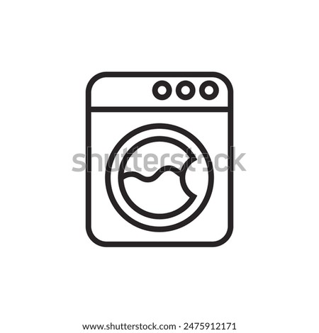 Washing machine icon with linear style