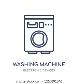 Washing machine icon. Washing machine linear symbol design from Electronic devices collection.