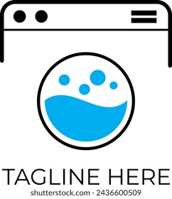 washing machine icon logo design vector