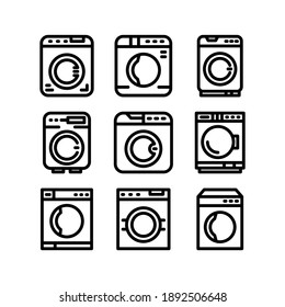 Icono de lavadora o logotipo símbolo de señalización aislado ilustración vectorial - Colección de iconos vectoriales de estilo negro de alta calidad
