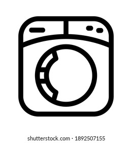 Icono de lavadora o logotipo símbolo de señalización aislado ilustración vectorial - iconos vectoriales de estilo negro de alta calidad

