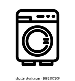 Icono de lavadora o logotipo símbolo de señalización aislado ilustración vectorial - iconos vectoriales de estilo negro de alta calidad
