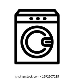 Icono de lavadora o logotipo símbolo de señalización aislado ilustración vectorial - iconos vectoriales de estilo negro de alta calidad
