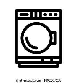 Icono de lavadora o logotipo símbolo de señalización aislado ilustración vectorial - iconos vectoriales de estilo negro de alta calidad
