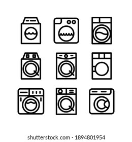 icono de la lavadora o logotipo símbolo de signo aislado ilustración vectorial - Colección de iconos vectoriales de estilo negro de alta calidad
