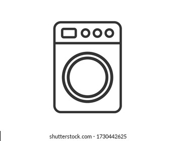 Washing Machine Icon. Mashing Machine Vector Illustration. 