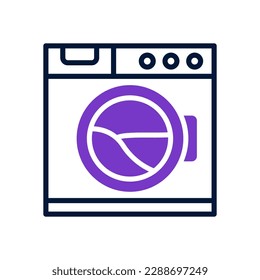 icono de la lavadora con línea de mezcla y estilo sólido