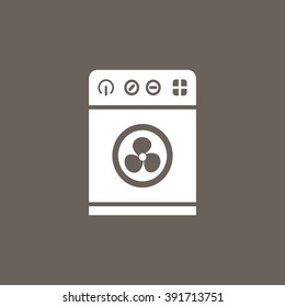 Washing Machine Icon on Dark Gray Color. Eps-10.