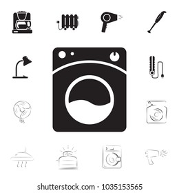 Washing machine icon on white background on white background