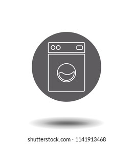 Washing machine icon on white background.