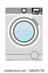 Washing machine icon on white background. Flat vector.