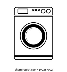 Washing machine icon on white background.