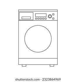 Icono de lavadora sobre fondo blanco. Imagen vectorial.