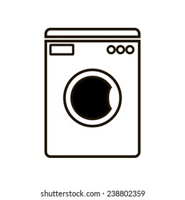Washing machine icon on white background.