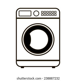 Washing machine icon on white background.