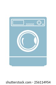 Washing machine icon on white background