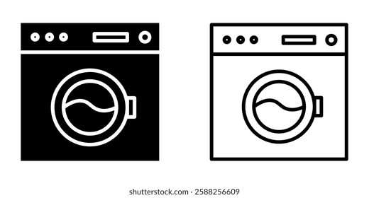 Washing machine icon on white background