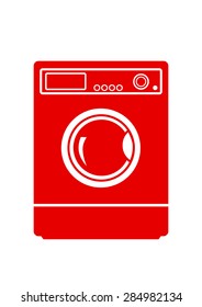 Washing machine icon on white background