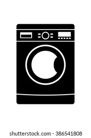 Washing machine icon on white background