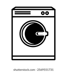 Washing Machine Icon Outline Isolated on White Background