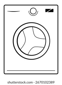 ícone da máquina de lavar roupa em estilo de contorno. Ilustração plana vetorial.