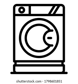 Washing machine icon. Outline washing machine vector icon for web design isolated on white background