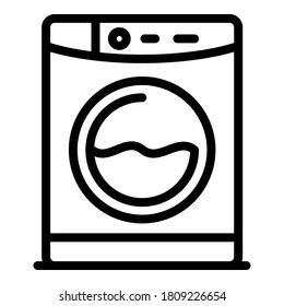 Icono de lavadora. Icono vectorial de la lavadora de esquemas para diseño web aislado en fondo blanco