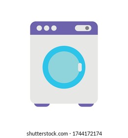 washing machine icon over white background, flat style, vector illustration