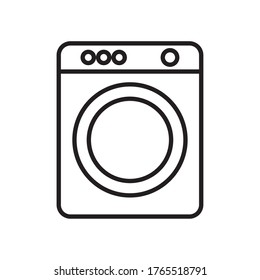 washing machine icon over white background, line style, vector illustration