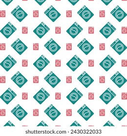 Washing machine icon repeated stylish trendy pattern beautiful vector illustration background