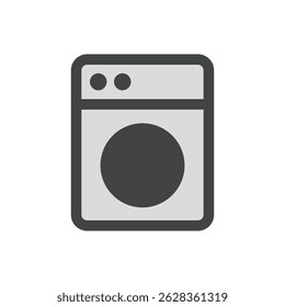 Icono de la lavadora que representa la ropa, el aparato electrodoméstico y la limpieza