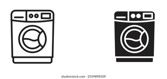 Washing machine Icon set in black color for ui designs