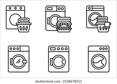 washing machine icon set. electric appliances icon vector illustration on white background