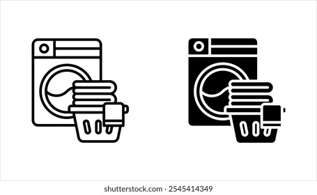 washing machine icon set. electric appliances icon vector illustration on white background