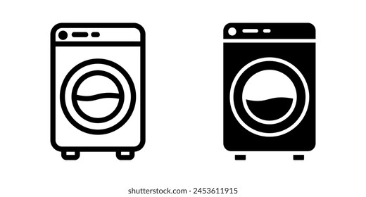 Waschmaschine-Icon-Set. Flache Abbildung des Vektorgrafik-Icons