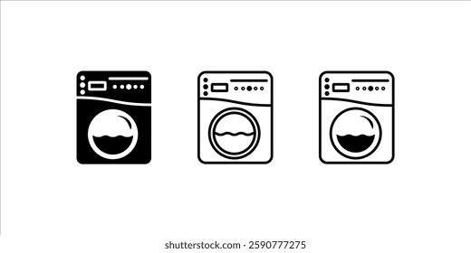 Washing Machine icon set. flat illustration of vector icon vector illustration, pictogram isolated on white background. color editable